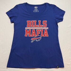 Buffalo Bills NFL '47 Brand Blue Buffalo Bills Mafia Women’s V-Neck Shirt Medium